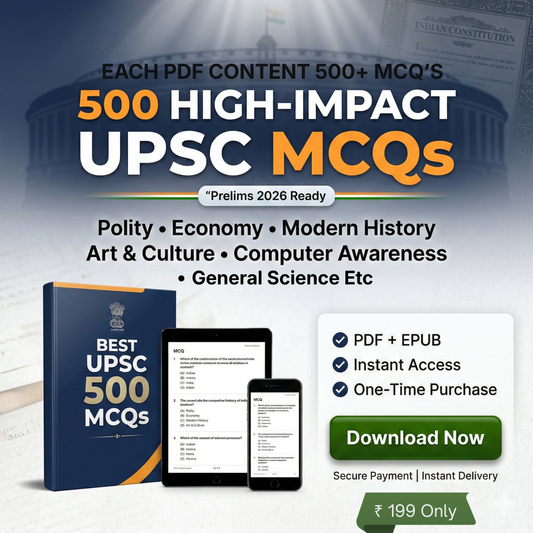 Best 500 Most Important UPSC Pre 2026 MCQs